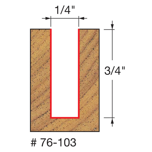 Freud, 76-103 1/4'' Down Spiral Bit / Double Flute Router Bit 1/4'' Shank