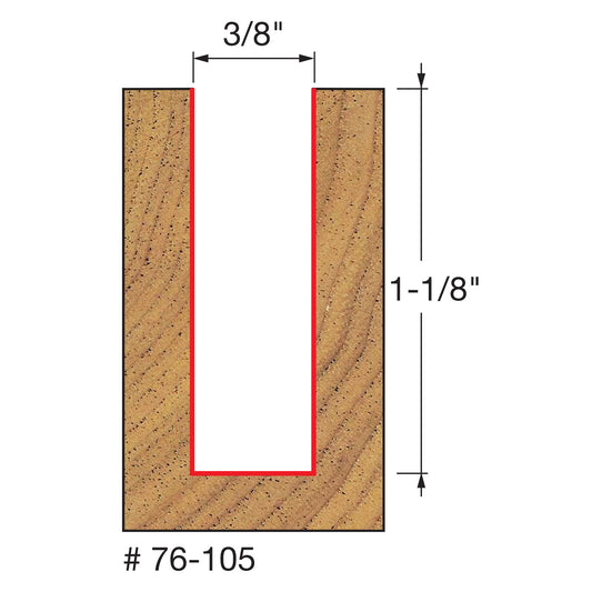 Freud, 76-105 3/8'' Down Spiral Bit / Double Flute Router Bit 3/8'' Shank