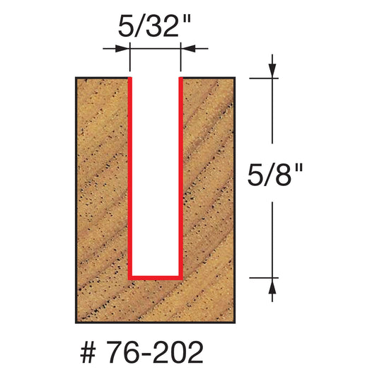 Freud, 76-204 7/32'' Down Spiral Bit / Double Flute Router Bit 1/4'' Shank