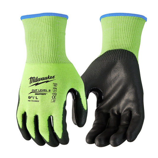 Milwaukee, High Visibility Cut Level 2 Dipped Gloves