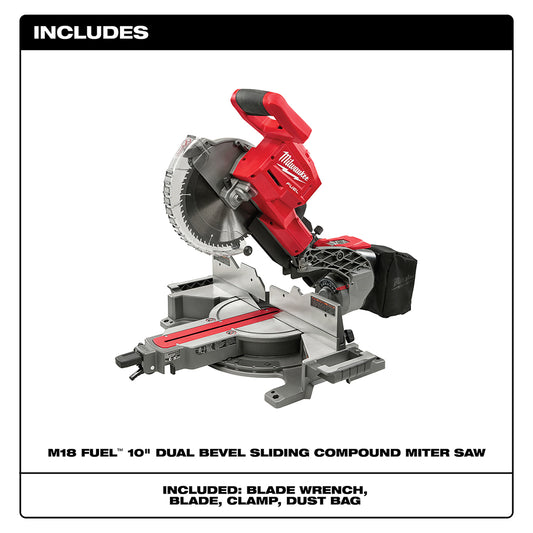 Milwaukee, 2734-20 M18 FUEL Dual Bevel Sliding Compound Miter Saw