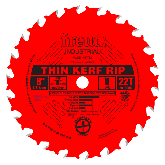 Freud, LU87R008 8'' Thin Rip Blade