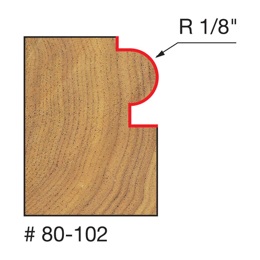 Freud, 80-102 1/8'' Radius Traditional Beading Router Bit 1/4'' Shank