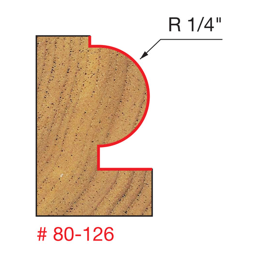 Freud, 80-126 1/4'' Radius Traditional Beading Router Bit 1/2'' Shank