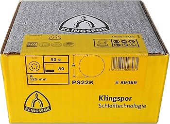 Klingspor, 5'' Hook & Loop Sanding Discs 40 -400 Grit 100 Packs