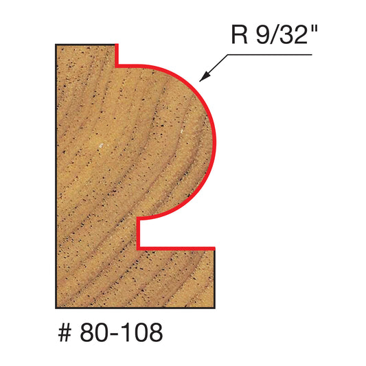 Freud, 80-108 9/32'' Radius Traditional Beading Router Bit 1/4'' Shank