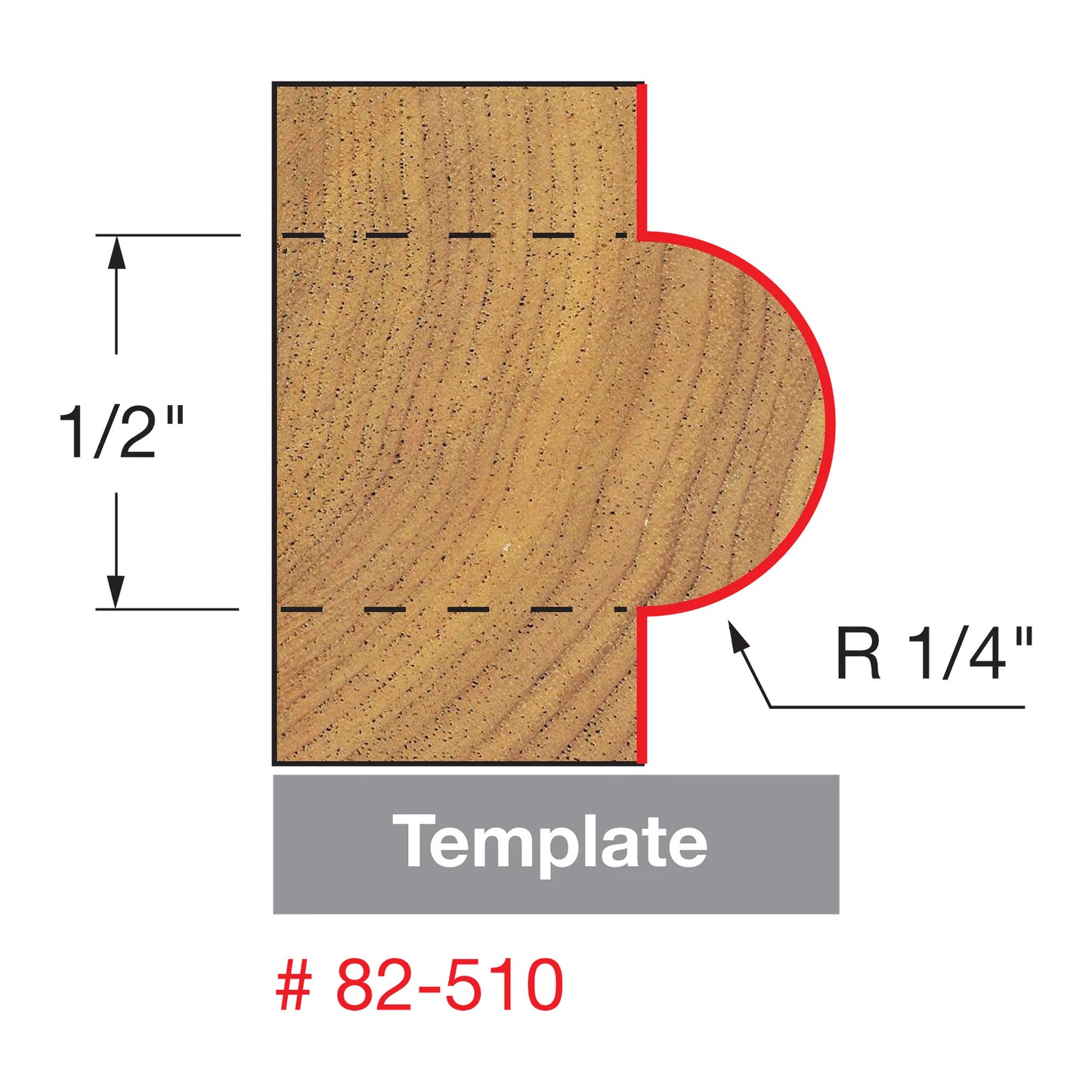 Freud, 82-510 Embouts demi-ronds à rayon 1/4'' avec roulement tige 1/2'' 155578