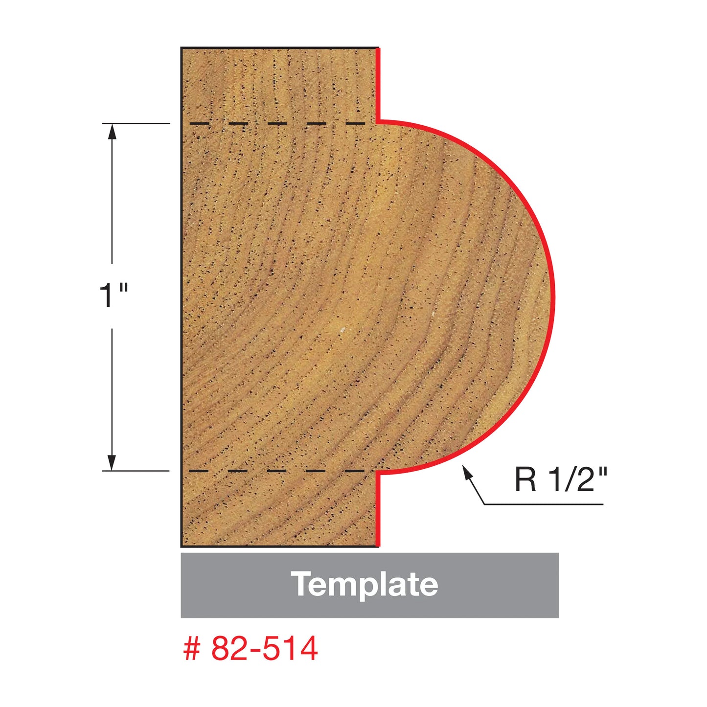 Freud, 82-514 Embouts demi-ronds à rayon de 1/2'' avec roulement à tige de 1/2'' 13125