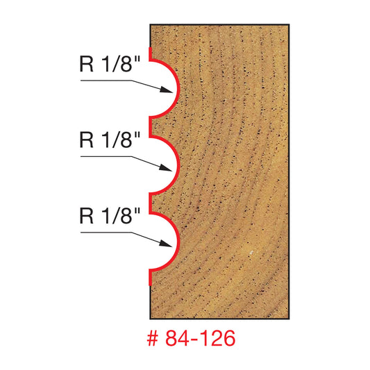 Freud, 84-126 Embout à triple cannelure à rayon 1/8'', tige 1/2'' 13118