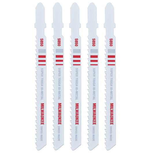 Milwaukee, 48-42-5850 4 in. 8 TPI Bi-Metal Jig Saw Blades - 5 Pack