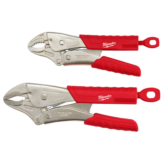 Milwaukee, 48-22-3402 2Pc 7 in. & 10 in. TORQUE LOCK Curved Jaw Locking Pliers Set With Grip