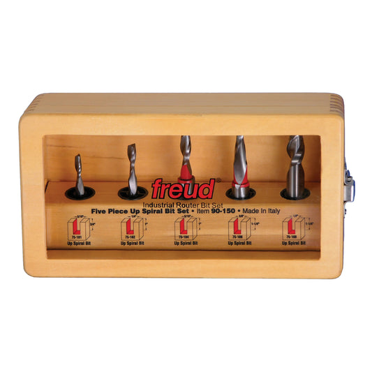 Freud, 90-150 5 Piece Up Spiral Router Bit Set