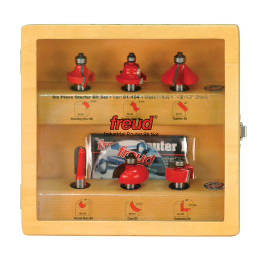 Freud, 91-104 6-pc Router Bit Starter Set 1/2'' Shank