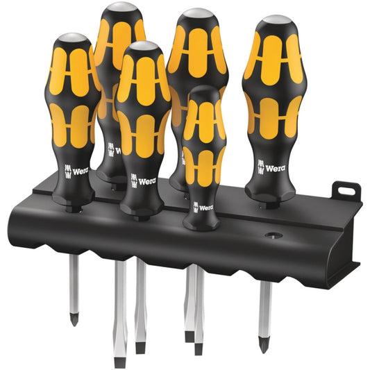 Wera Tools Screwdriver Set with Rack - Yellow, 6 Piece