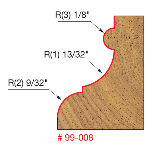 Freud, 99-008 1-3/4'' Bold Classical Router Bit 1/2'' Shank