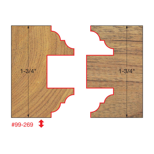 Freud, 99-269 Entry & Interior Door Router Bit System (Cove & Bead Porfile) 1/2'' Shank
