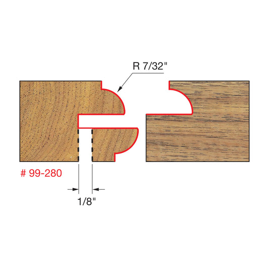 Freud, 99-280 Recoverable Bead Glass Door Router Bit Set (Quarter Round Profile)