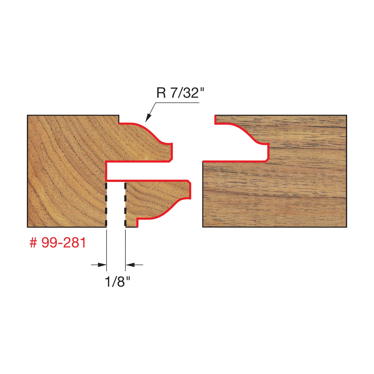 Freud, 99-281 Jeu d'embouts de porte en verre à billes récupérables (profil Ogee) 12112