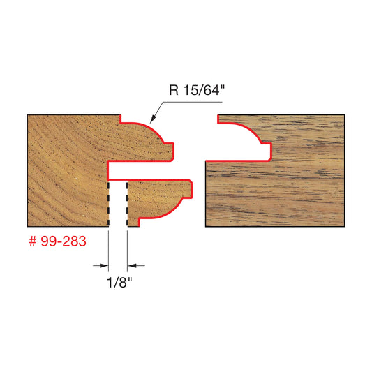 Freud 99-283 Recoverable Bead Glass Door Router Bit Set (Beaded Profile)