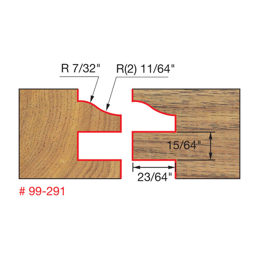 Freud, 99-291 One-Piece Rail & Stile Router Bit (Ogee Profile 1/2'' Shank