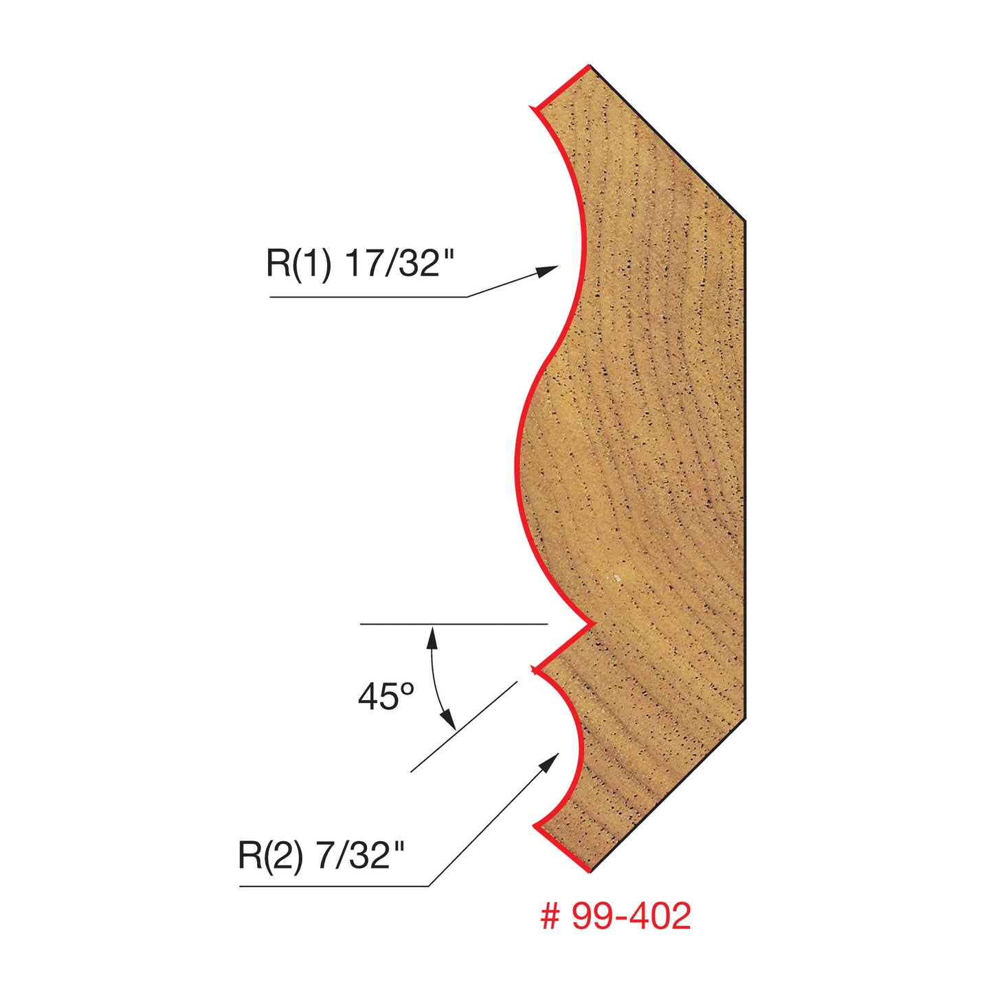 Freud, 99-402 Mèche à moulure de couronne, tige 1/2'' 20119