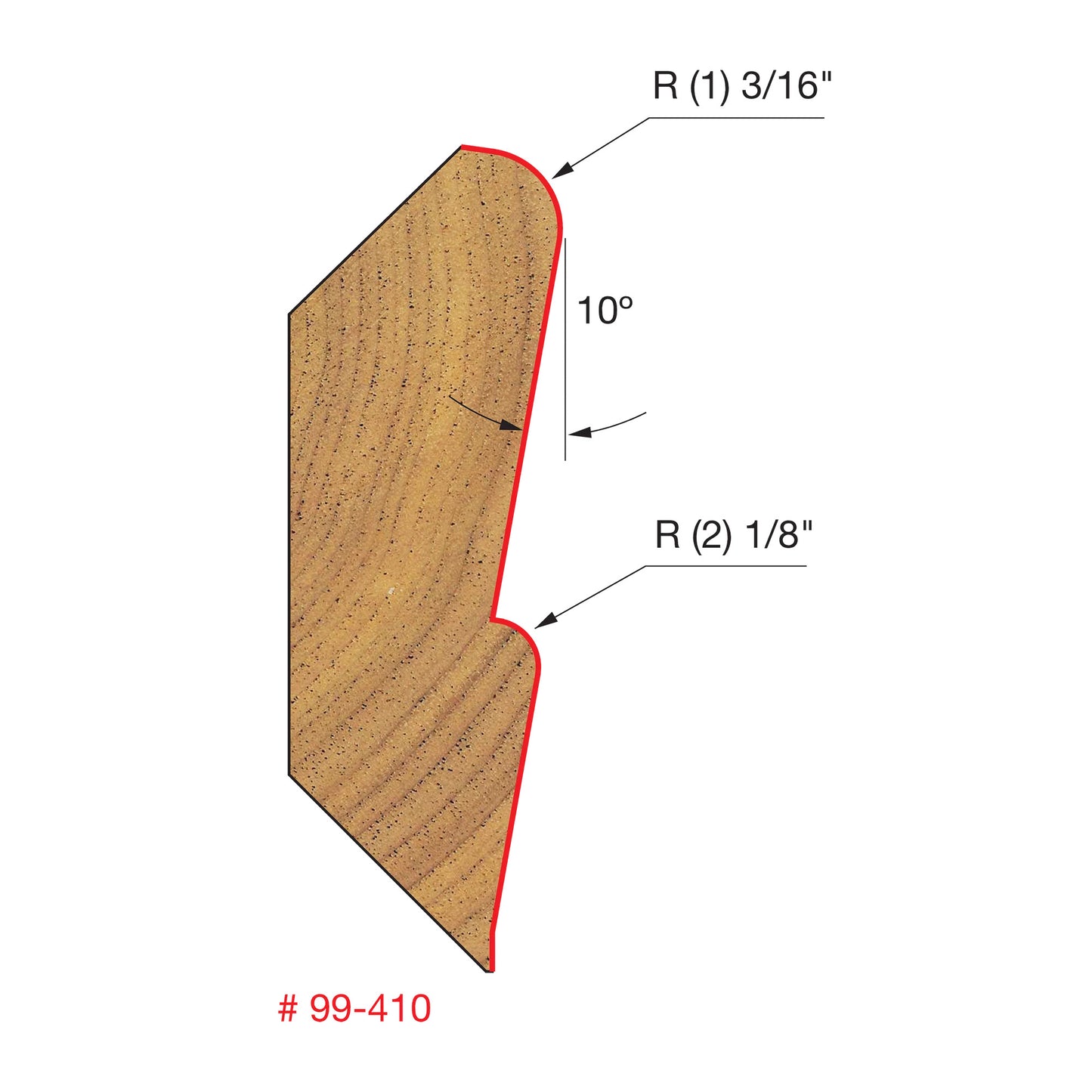 Freud, 99-410 Mèche à moulure de couronne, tige 1/2''