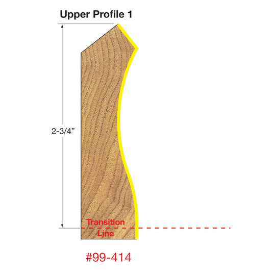 Freud, 99-414 Wide Crown Molding System 1/2'' Shank Router Bit (Upper Profile)
