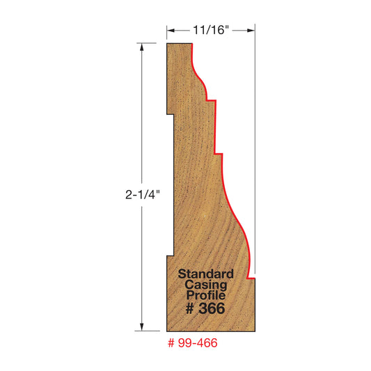 Freud, 99-466 Casing Router Bit (Profile #366) 1/2'' Shank