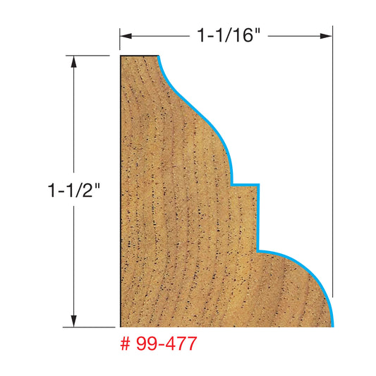 Freud, 99-477 Chair Rail Router Bit (Upper Profile #300) 1/2'' Shank