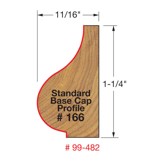 Freud, 99-482 Base & Cap Router Bit (Base Cap Profile #166) 1/2'' Shank