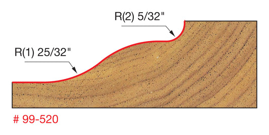 Freud, 99-520 Quadra-Cut Raised Panel Router Bit 1/2'' Shank