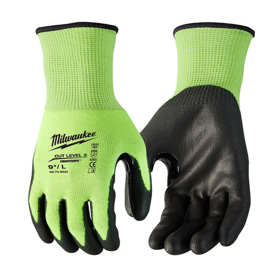 Milwaukee, High Visibility Cut Level 3 Dipped Gloves