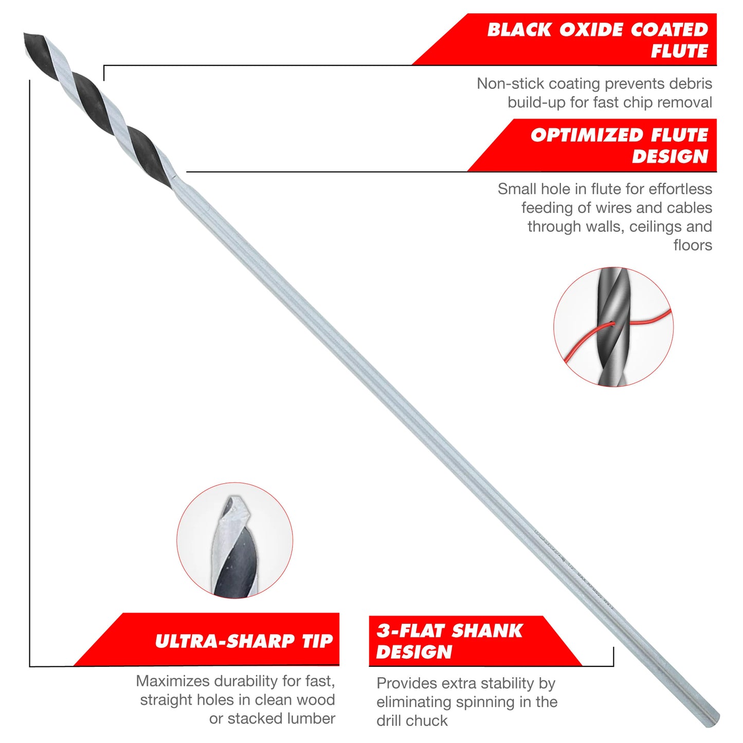 Diablo, 18'' Installer Drill Bits for Wood