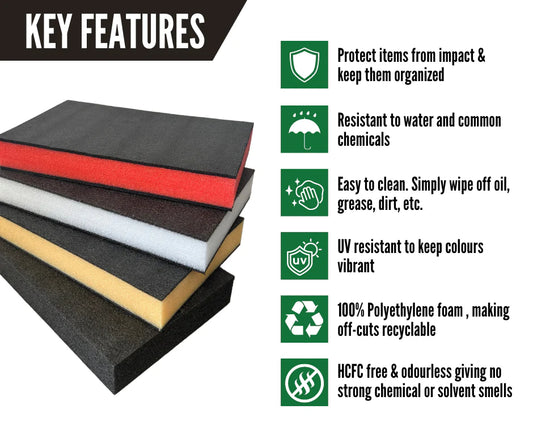 Kaizen Foam Sheet 24"x48" 57mm Red/Black