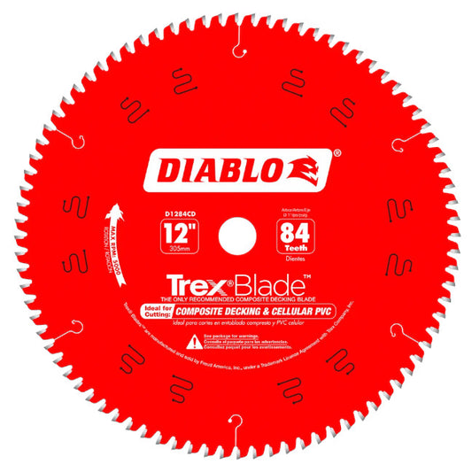 Diablo D1284CDC 12" x 84-Teeth TrexBlade Saw Blade for Composites and Plastic