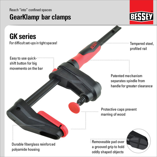 Bessey GK60 GearKlamp 24" Bar Clamp