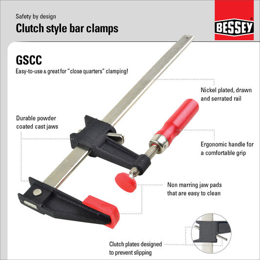 Bessey, GSCC3.518+2K Clutch Style 18'' Bar Clamp