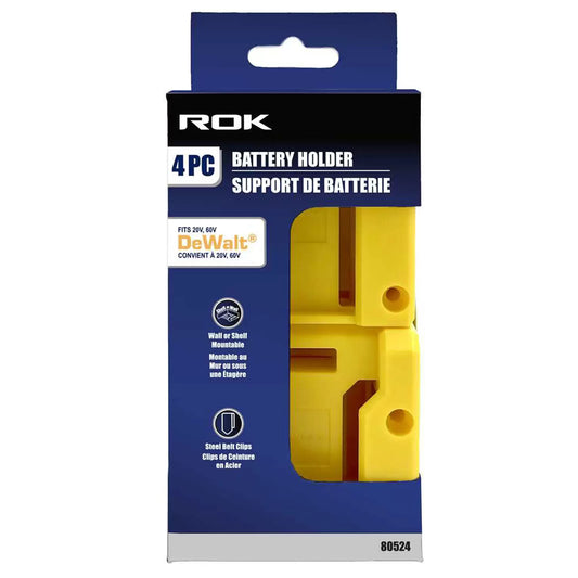 ROK, 80524 4PC Battery Holder for DeWalt 20V/60V Batteries