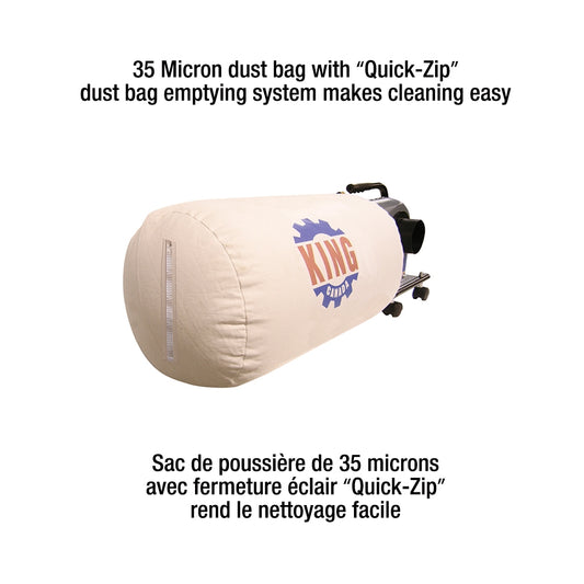 King, KC-1101C 590 CFM Mini Dust Collector