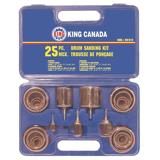 King, KW-019 25pc 1-1/2'' Rubber Sanding Drum Kit
