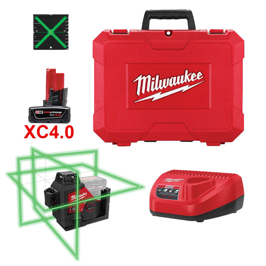 Milwaukee, 3632-21 M12 Green 360° 3-Plane Laser Kit