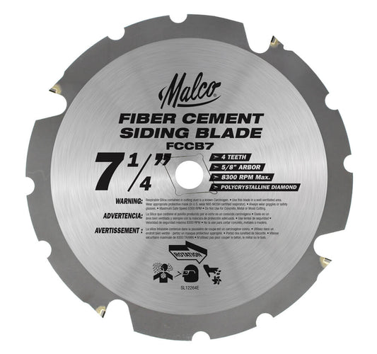 Malco, FCCB7 7-1/4'' Fiber Cement Circular Saw Blade