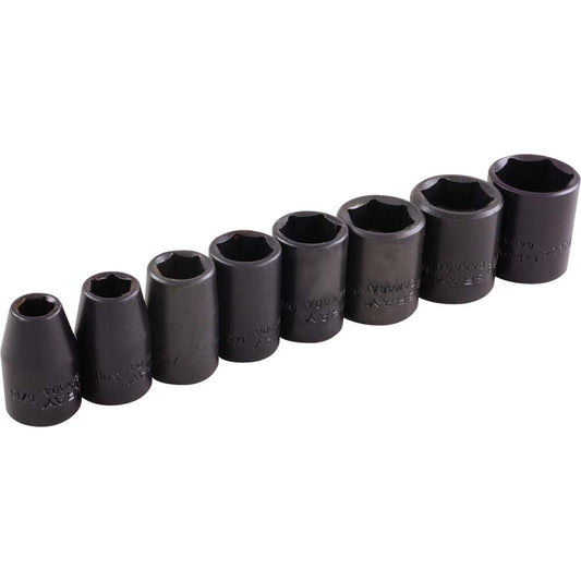 Gray Tools, P8T 6-pt Impact Standard SAE 8-pc Socket Set