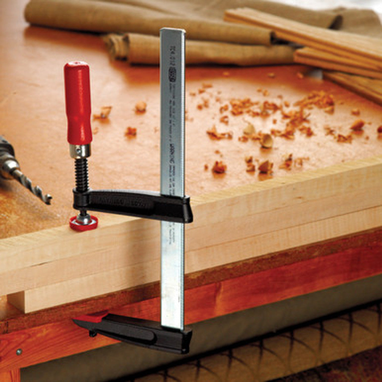 Bessey TC4.512 - Clamp, woodworking, F-style, flat rail, 4.5 In. x 12 In., 950 lb