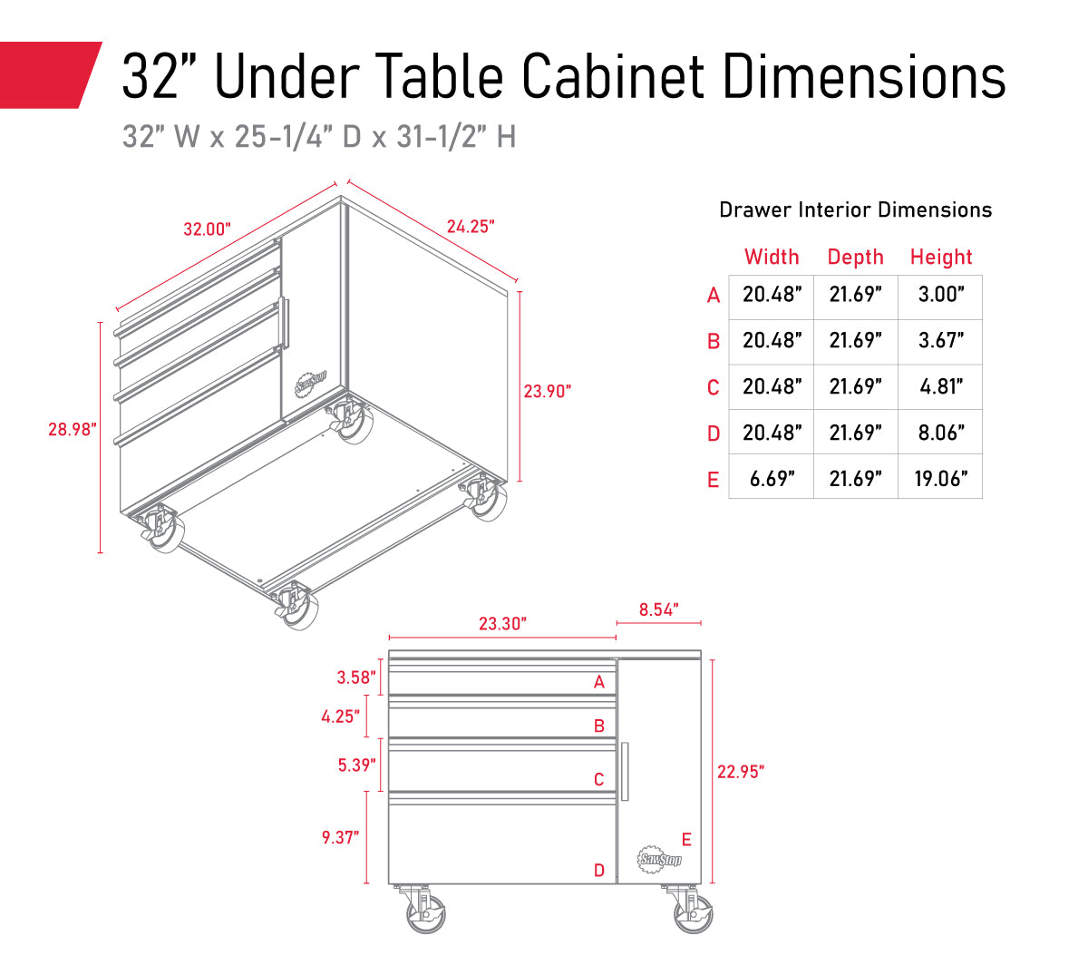 SawStop, TSA-UTC32 32'' Under Table Cabinet