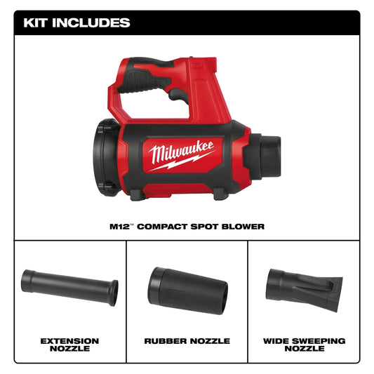 Milwaukee, 0852-20 M12 Compact Spot Blower - Tool Only