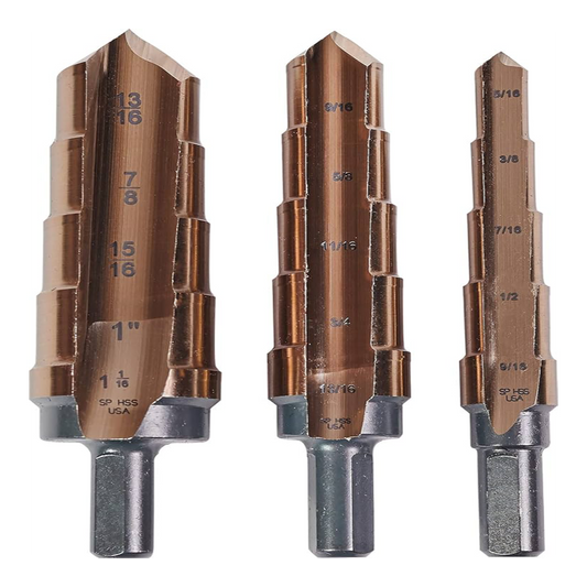 Norseman 3pc Step Reamer Drill Bit Set HI-Moly M7 5/16-1-1/16in SR-3G