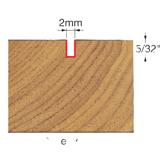 Freud, 04-502 2mm Double Flute Metric Straight Router Bit 1/4'' Shank
