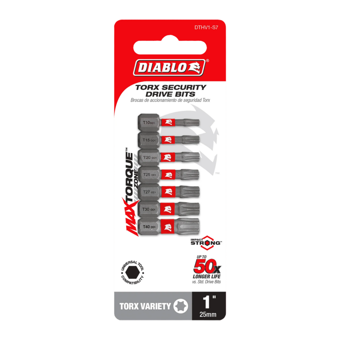 Diablo, DTV1-S7 1 in. Torx Drive Bit Assorted (7 Pc) Pack