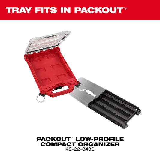 Milwaukee 48-22-5640 Four Compartment Tray for PACKOUT Low-Profile Compact Organizers